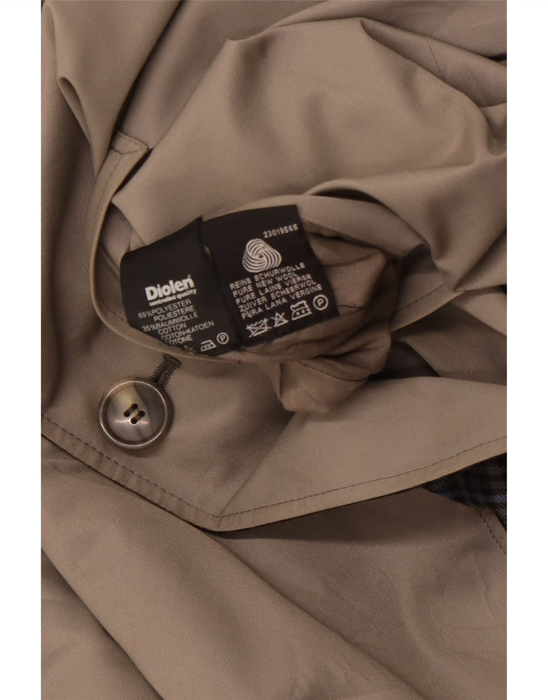 DIOLEN Trench réversible pour homme UK 40 Grand gris à carreaux en polyester