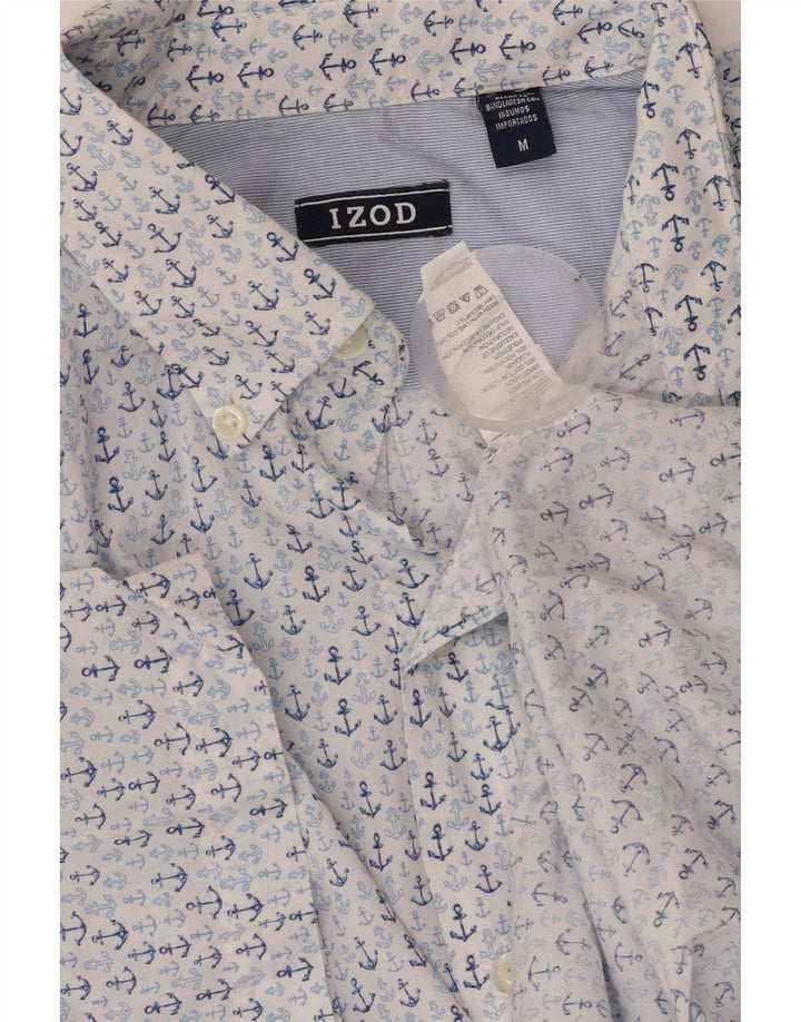 IZOD Chemise à Manches Courtes Homme Bleu Moyen Coton Tacheté