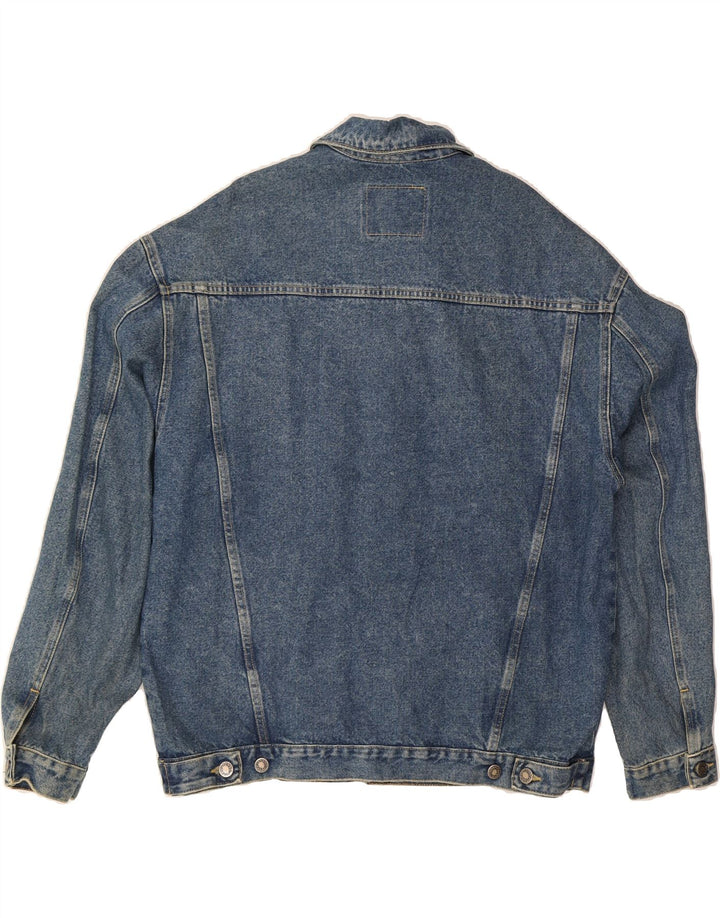 VINTAGE Veste en denim homme UK 40 Grand coton bleu