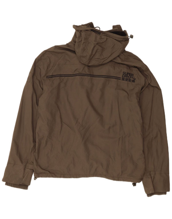 Superdry Veste coupe-vent à capuche pour homme UK 46 3XL Kaki Nylon