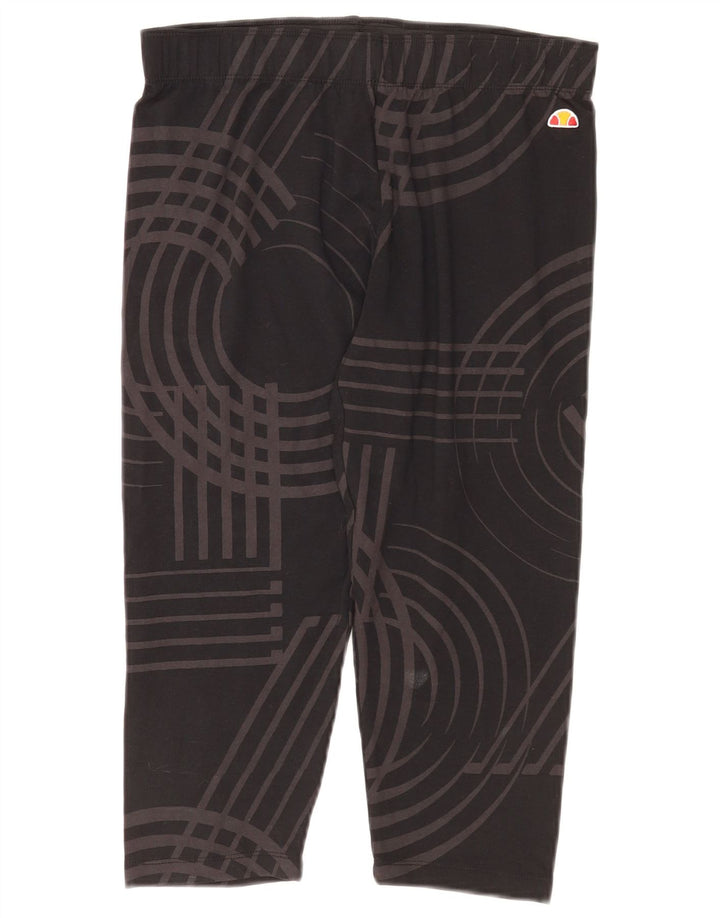 Ellesse Leggings Capri Femme UK 42 Coton Géométrique Noir Moyen