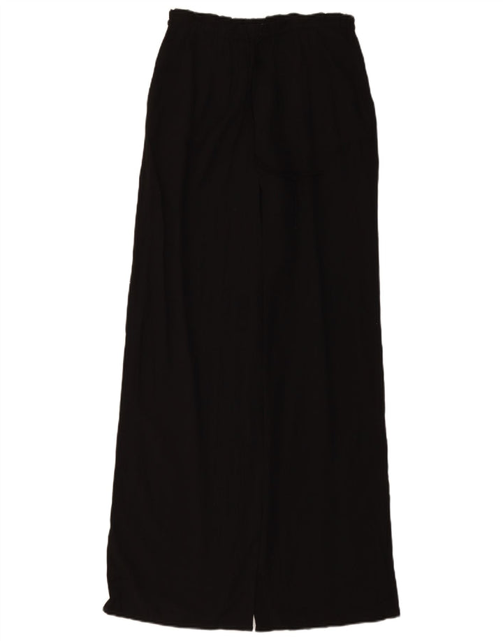 ZARA Pantalon large taille haute pour femme UK 4 XS W24 L11 Noir