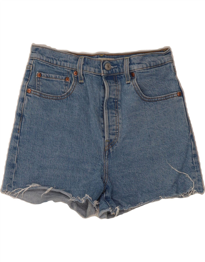 LEVI'S Womens Ribcage Denim Shorts W28 Medium Blue Cotton Vintage Levi's and Second-Hand Levi's from Messina Hembry 