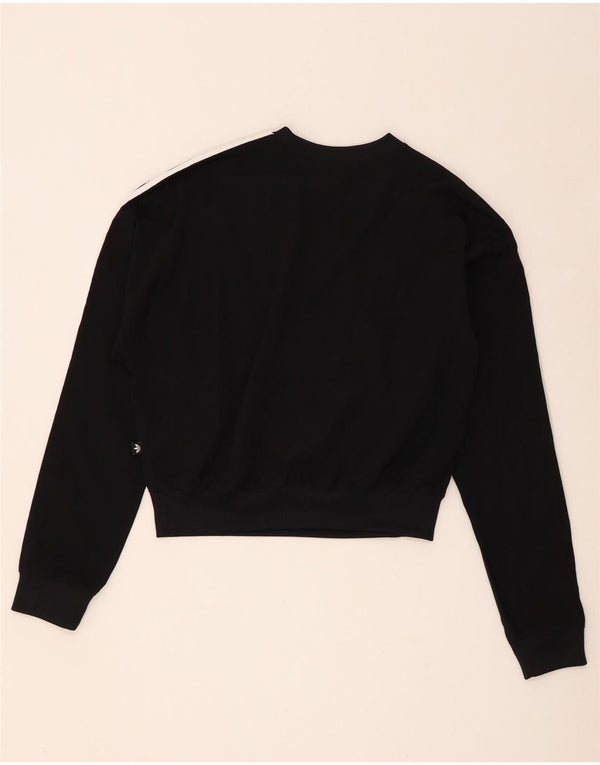Adidas Sweat-shirt court surdimensionné pour femme UK 8 Petit Noir Polyester