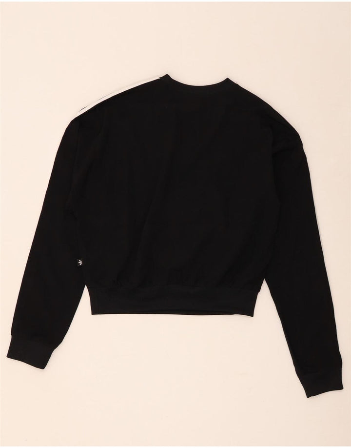 Adidas Sweat-shirt court surdimensionné pour femme UK 8 Petit Noir Polyester