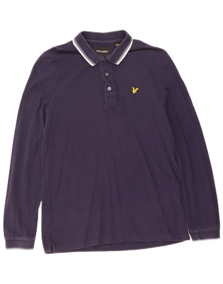 Lyle & Scott Polo à Manches Longues Homme Bleu Marine Moyen Coton