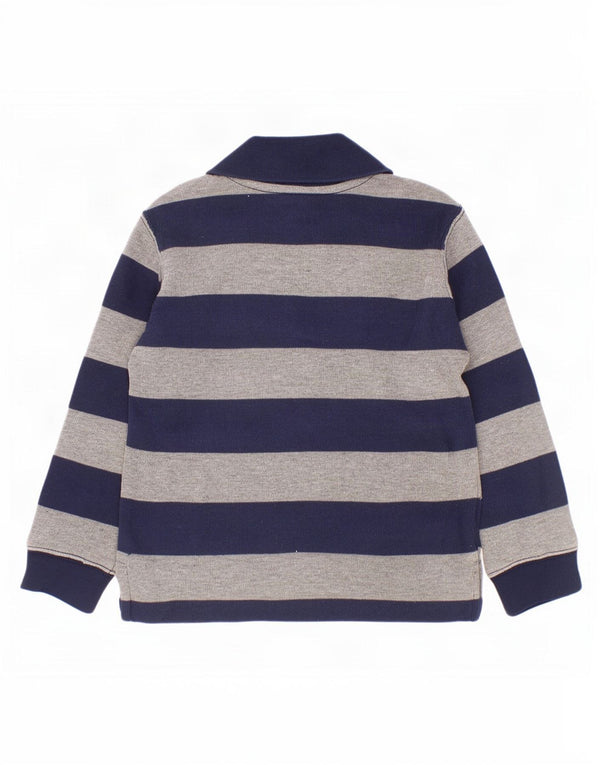 Polo Ralph Lauren Pull à col zippé pour garçon 3-4 ans Bleu marine rayé