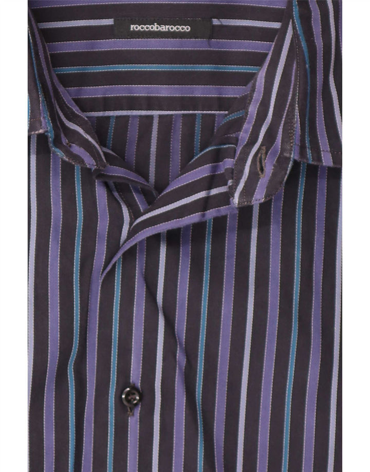 Roccobarocco Chemise Homme Rayée Multicolore Moyenne