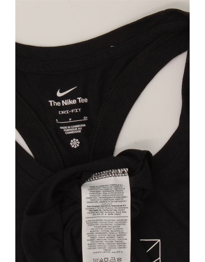 Nike Womens Dri Fit Graphic Débardeur UK 10 Petit Noir Polyester