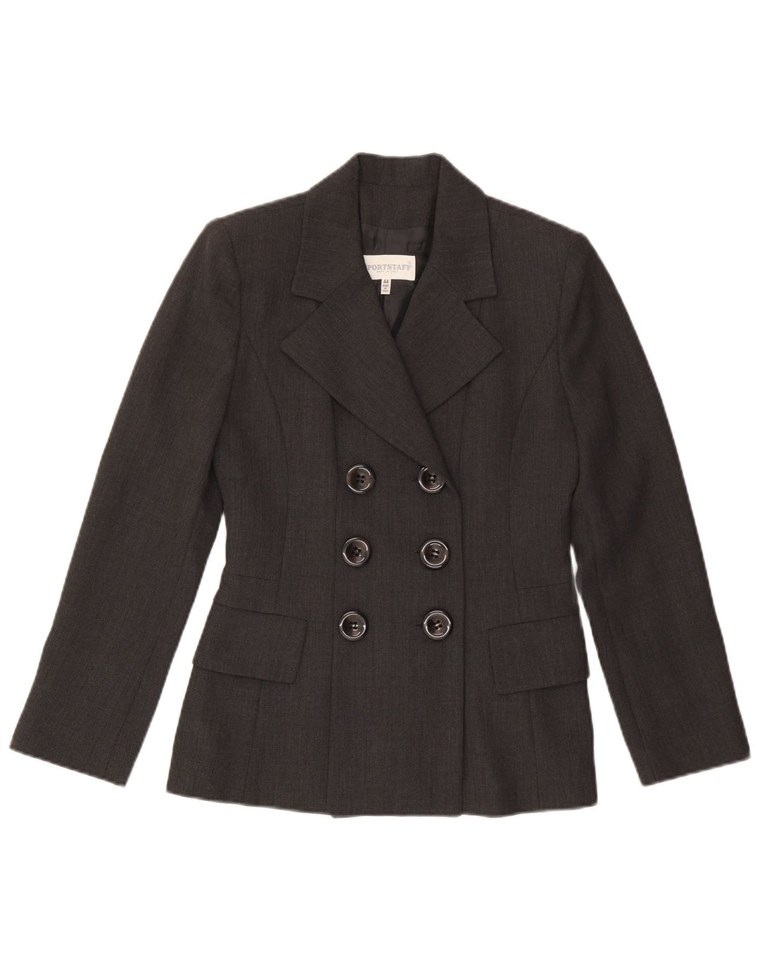SPORTSTAFF Veste Blazer Croisée Femme IT 44 Laine Gris Moyen