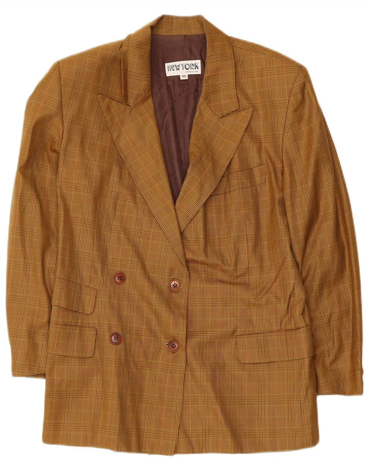 New York Industrie Veste Blazer Femme IT 40 Petit Carreau Beige