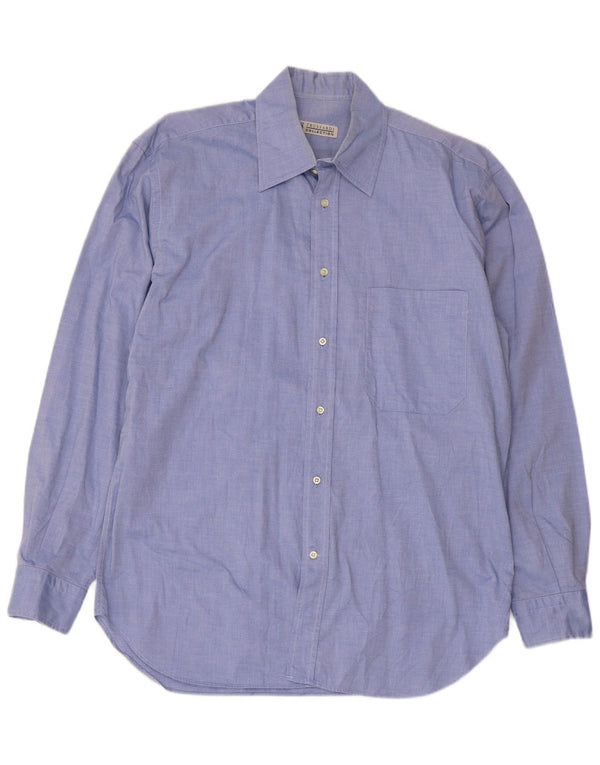 Trussardi Jeans Chemise Homme Taille 40 15 1/2 Bleu Moyen Coton