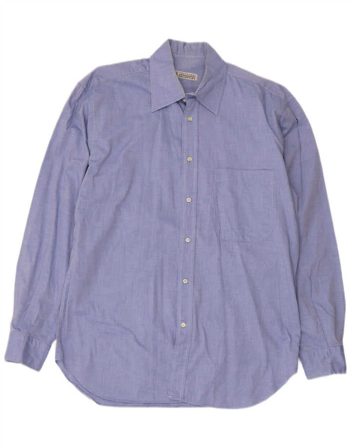 Trussardi Jeans Chemise Homme Taille 40 15 1/2 Bleu Moyen Coton