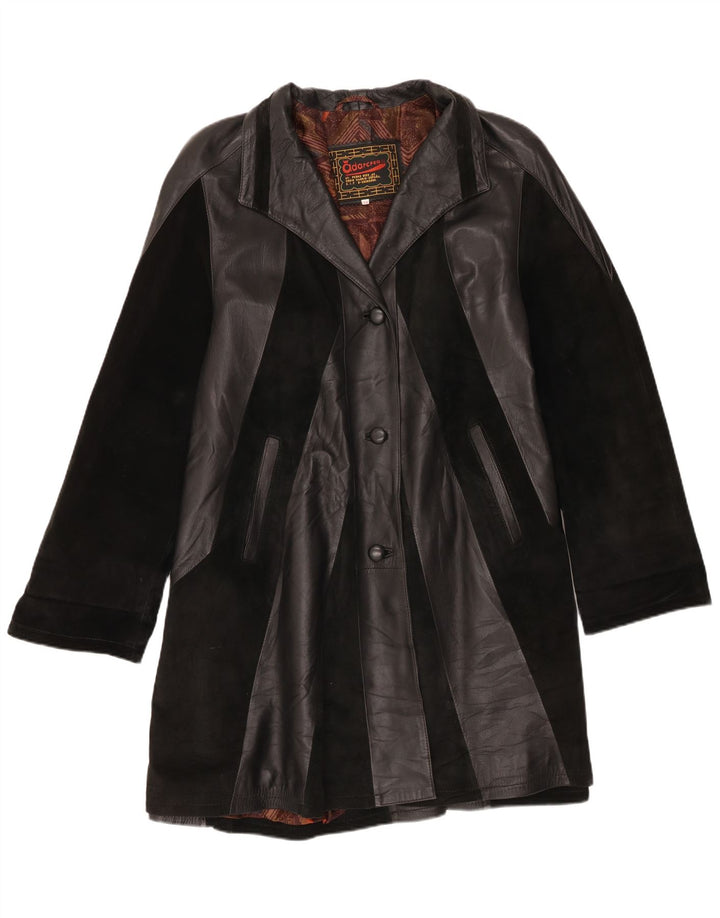Adarcrea Manteau en cuir pour femme EU 48 2XL Cuir color block noir