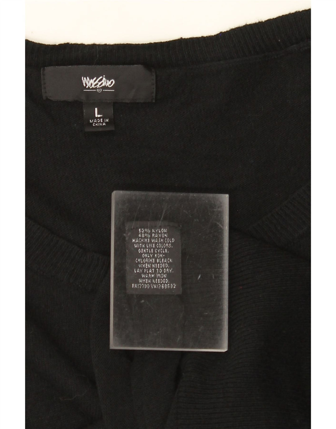 MOSSIMO Pull col bateau pour femme UK 14 Large Noir Nylon