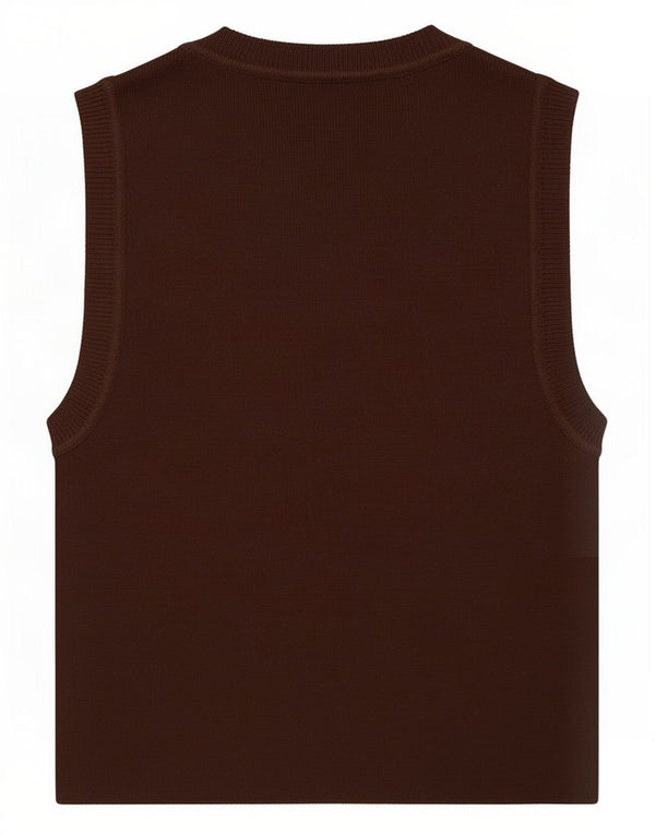 Zara Womens Crop Vest Top UK 8 Small Marron Viscose