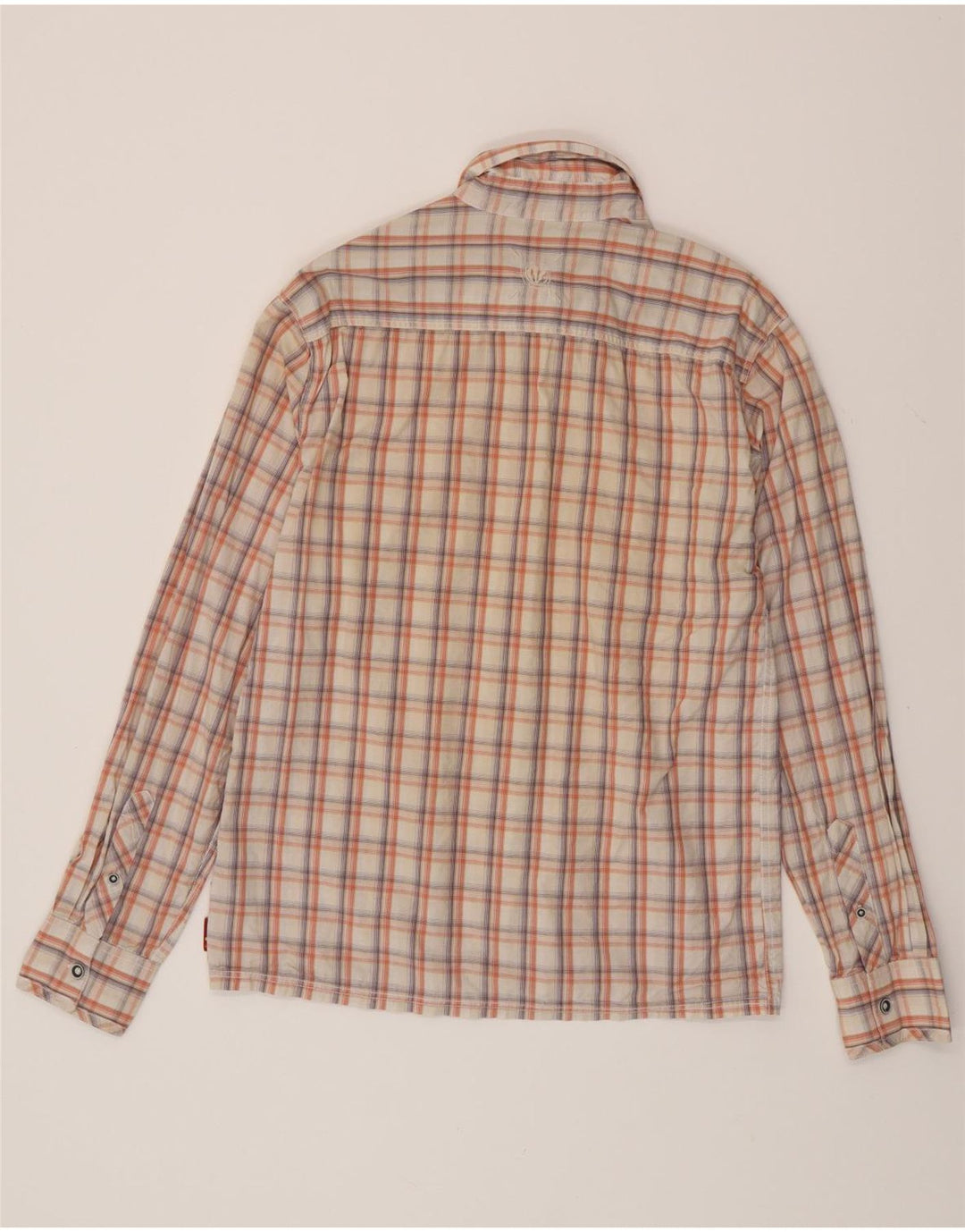 FAT FACE Chemise Flanelle Homme Petit Carreaux Blanc Cassé Coton
