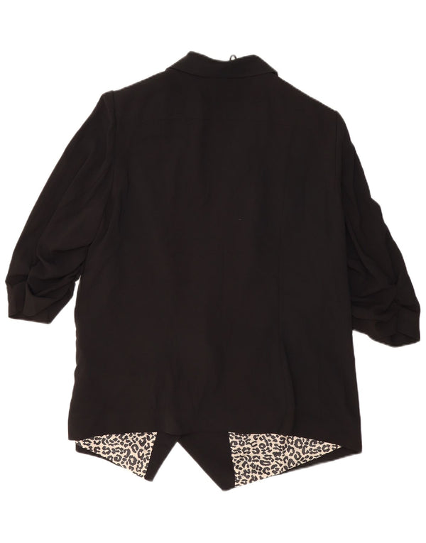 MARKS & SPENCER Veste blazer ouverte à manches 3/4 pour femme UK 20 2XL Noir