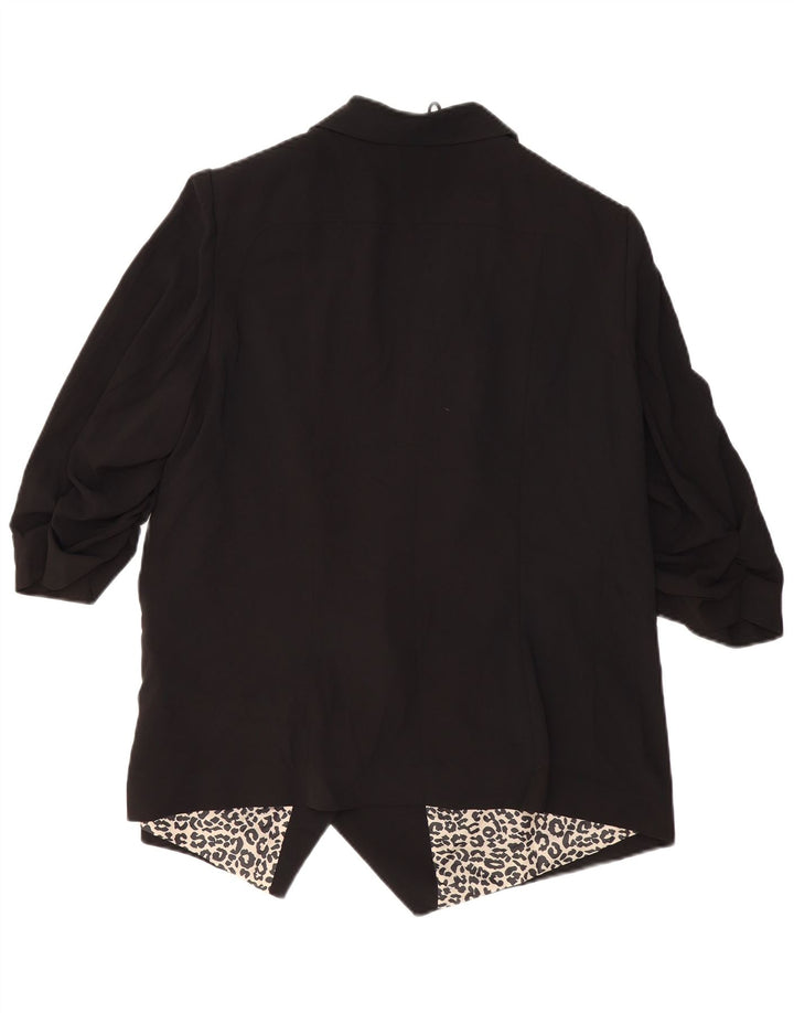 MARKS & SPENCER Veste blazer ouverte à manches 3/4 pour femme UK 20 2XL Noir