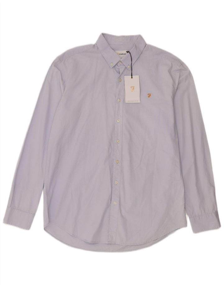 Farah Chemise décontractée pour homme XL en coton à carreaux bleu