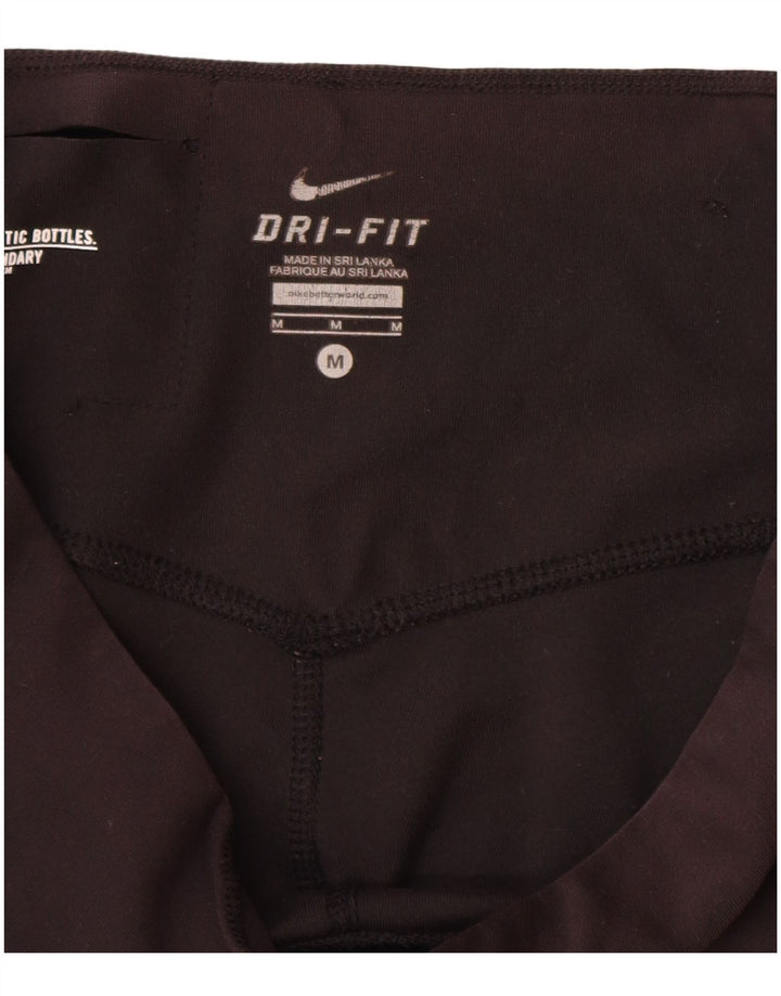 Nike Legging Capri Dri Fit Femme UK 12 Noir Moyen Polyester