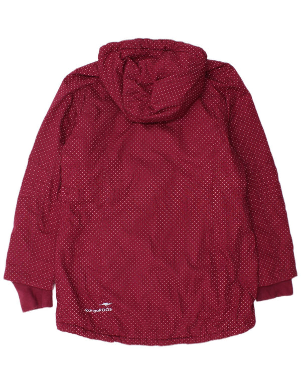 Kangaroos Manteau coupe-vent à capuche pour femme UK 18 XL Polyester à pois marron