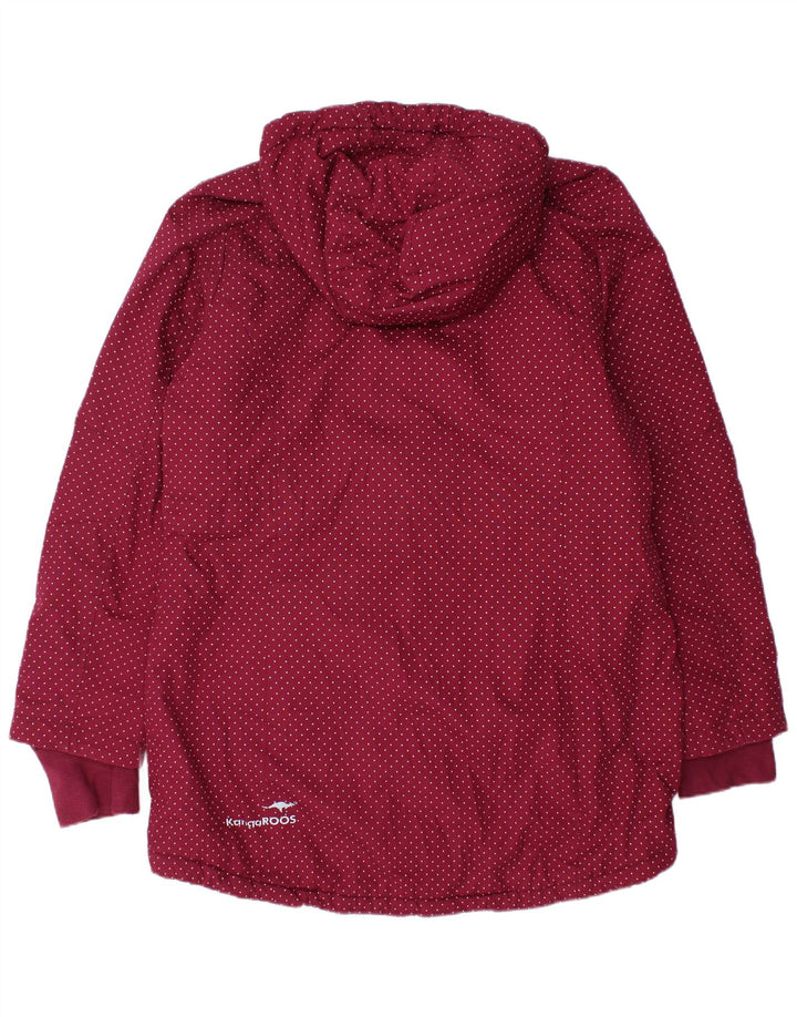 Kangaroos Manteau coupe-vent à capuche pour femme UK 18 XL Polyester à pois marron