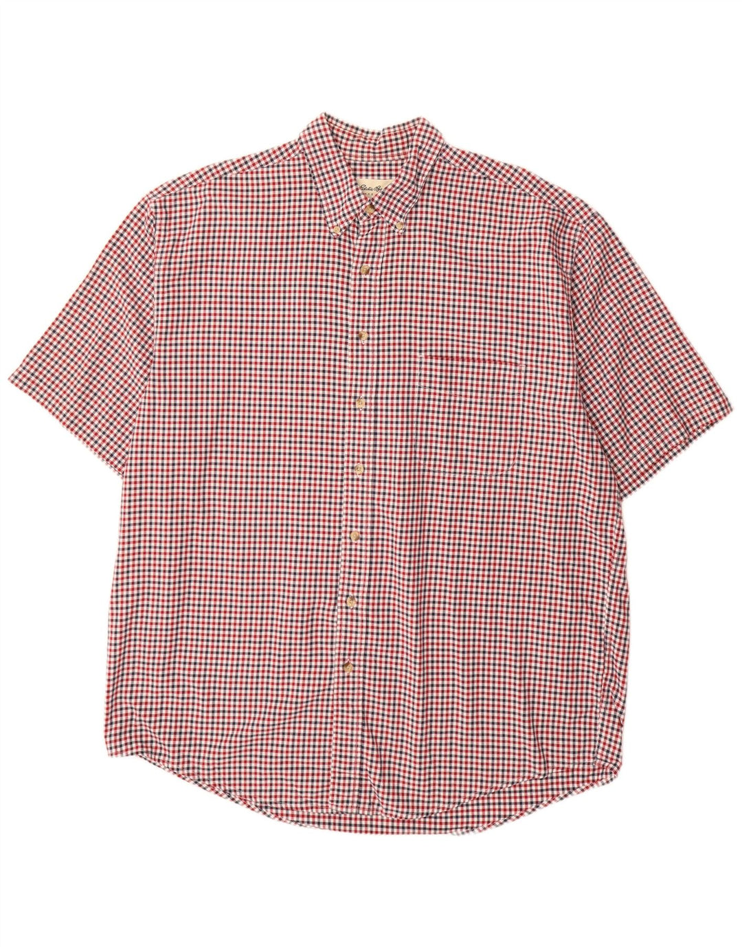 Eddie Bauer Chemise à manches courtes pour homme XL en coton vichy rouge