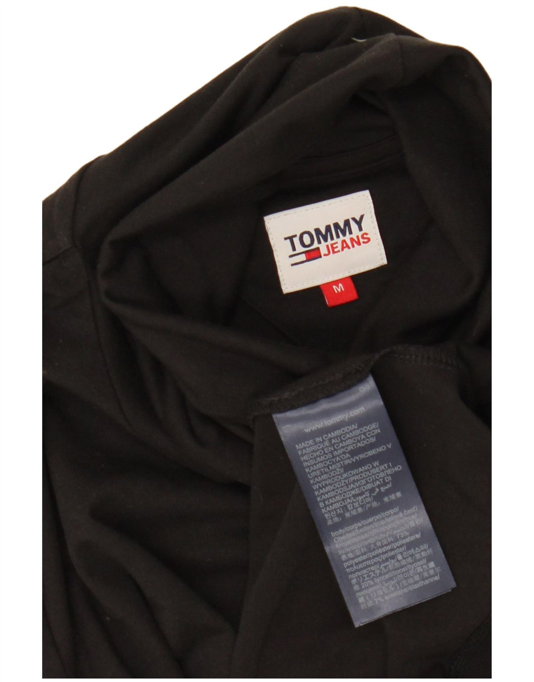 Tommy Hilfiger Haut graphique à manches longues pour femme UK 14 Noir moyen Polyester