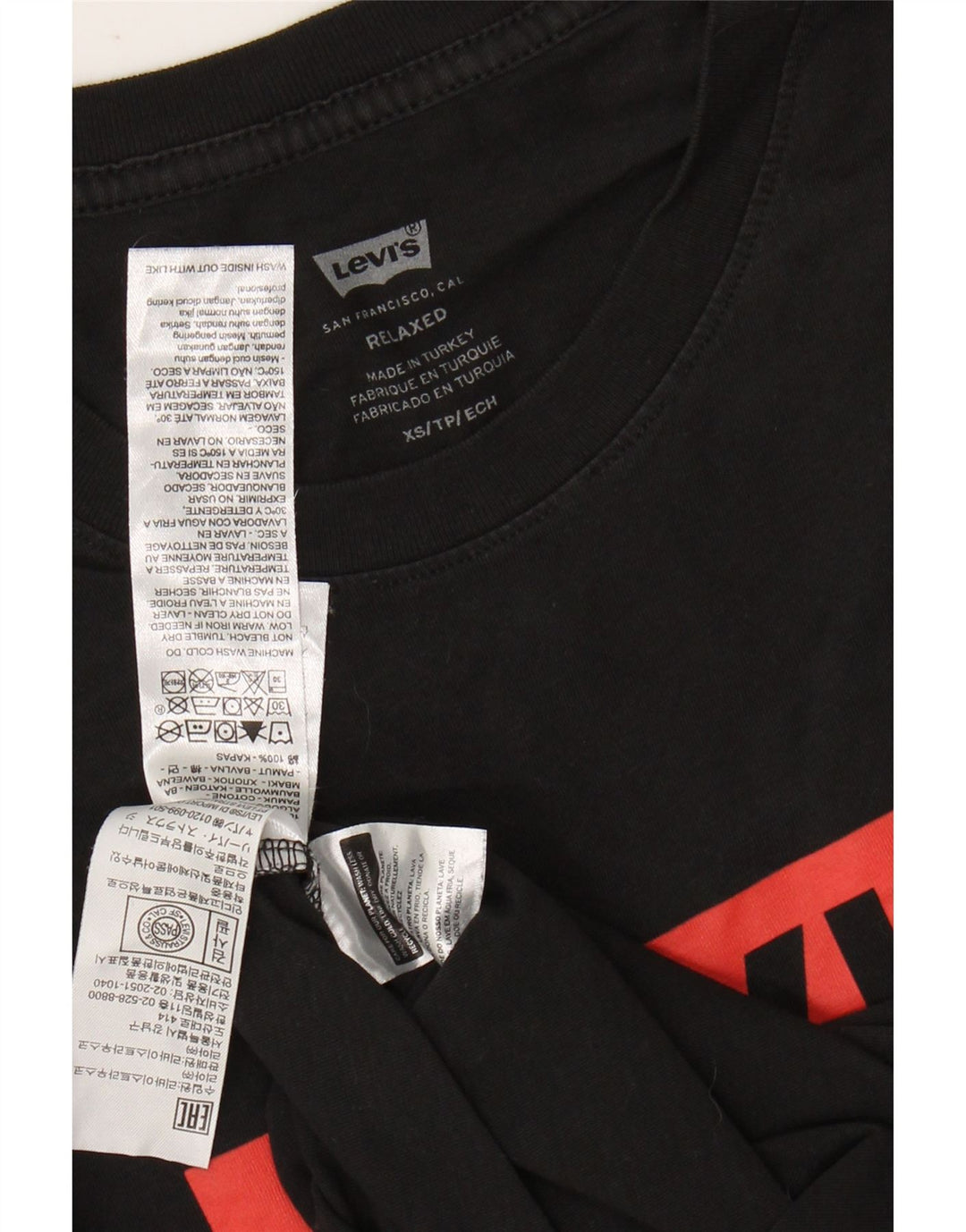 LEVI'S T-Shirt Graphique Coupe Relax Homme XS Noir Coton