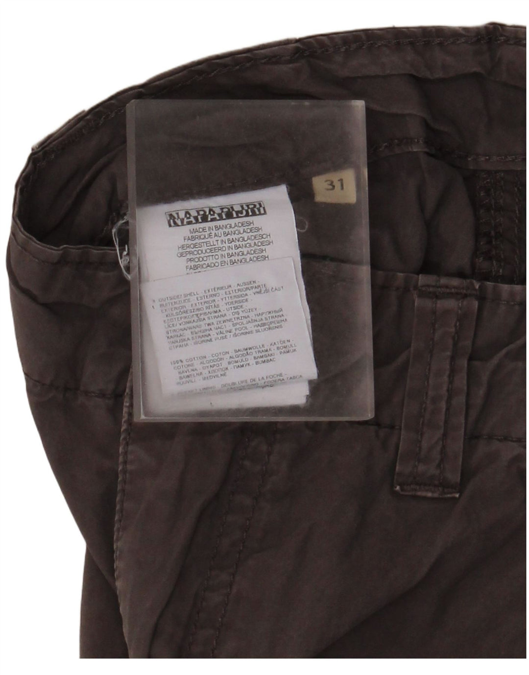Napapijri Short Cargo W31 Homme Gris Moyen Coton