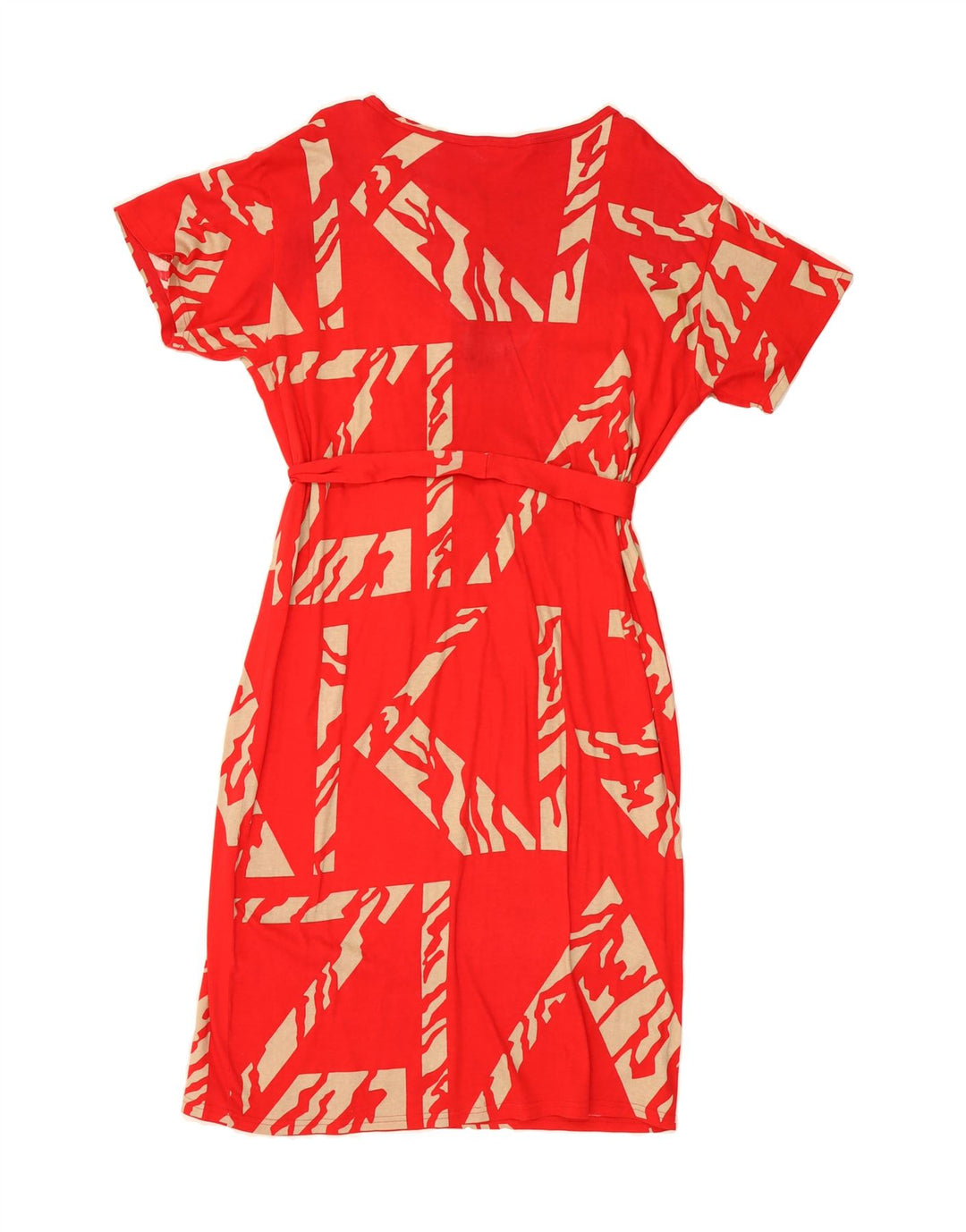 KRIZIA Womens Graphic Basic Dress IT 48 XL Red Geometric Vintage Krizia and Second-Hand Krizia from Messina Hembry 