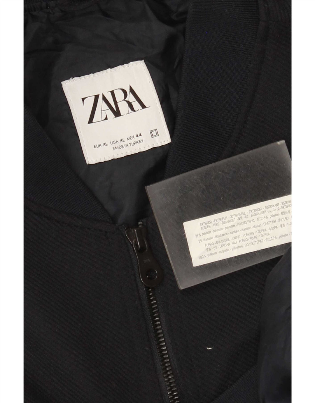 Zara Veste Bomber Homme UK 42 XL Bleu Marine Polyester