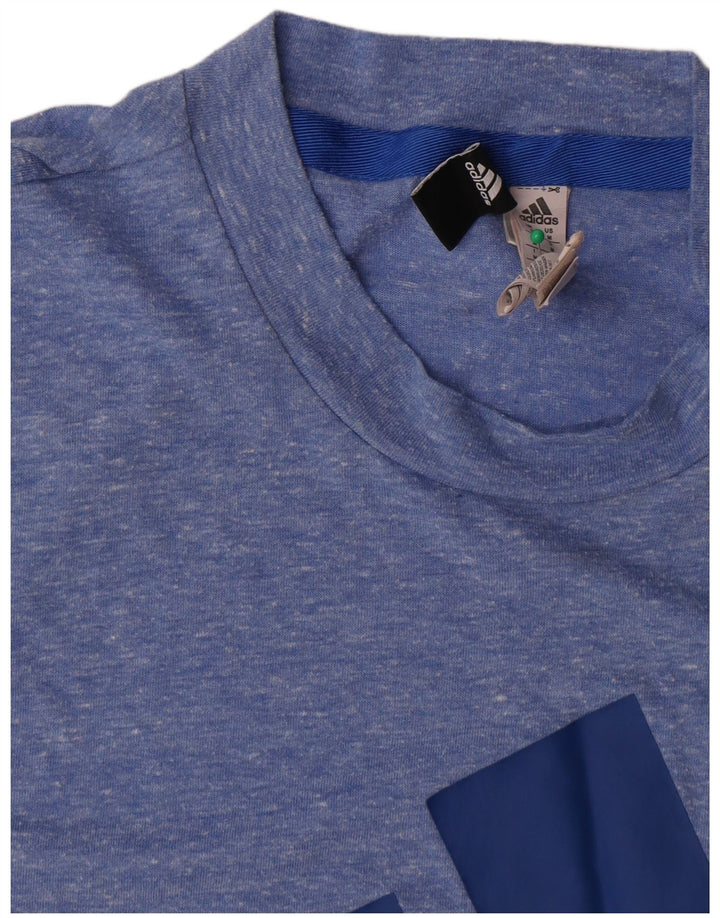 Adidas T-Shirt Graphique Homme Bleu Moyen Moucheté Polyester