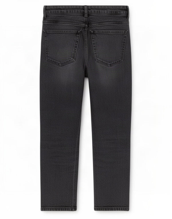 Topshop Jean court droit femme W26 L24 gris coton