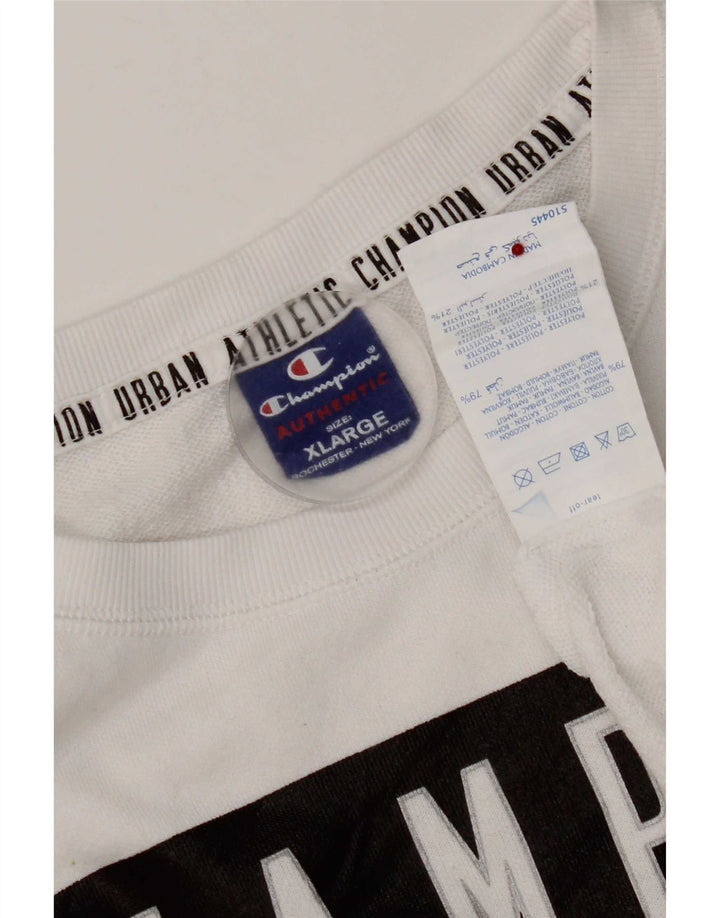 Champion Sweat-Shirt Graphique Homme XL Coton Blanc