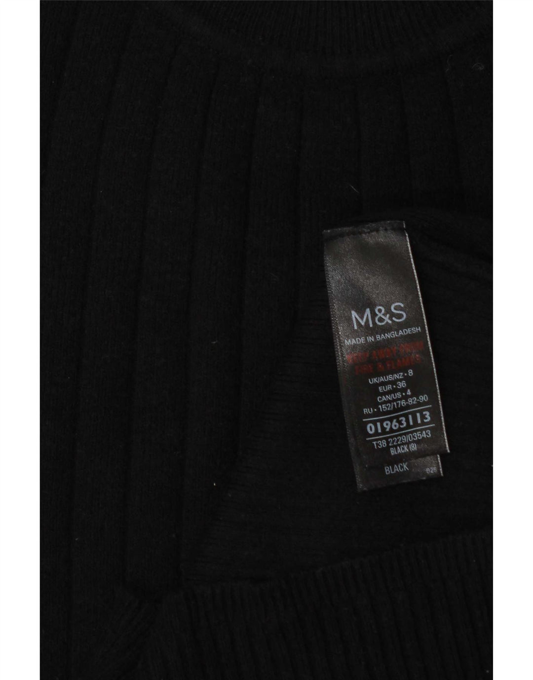 Marks & Spencer Pull col roulé pour femme UK 8 Small Noir