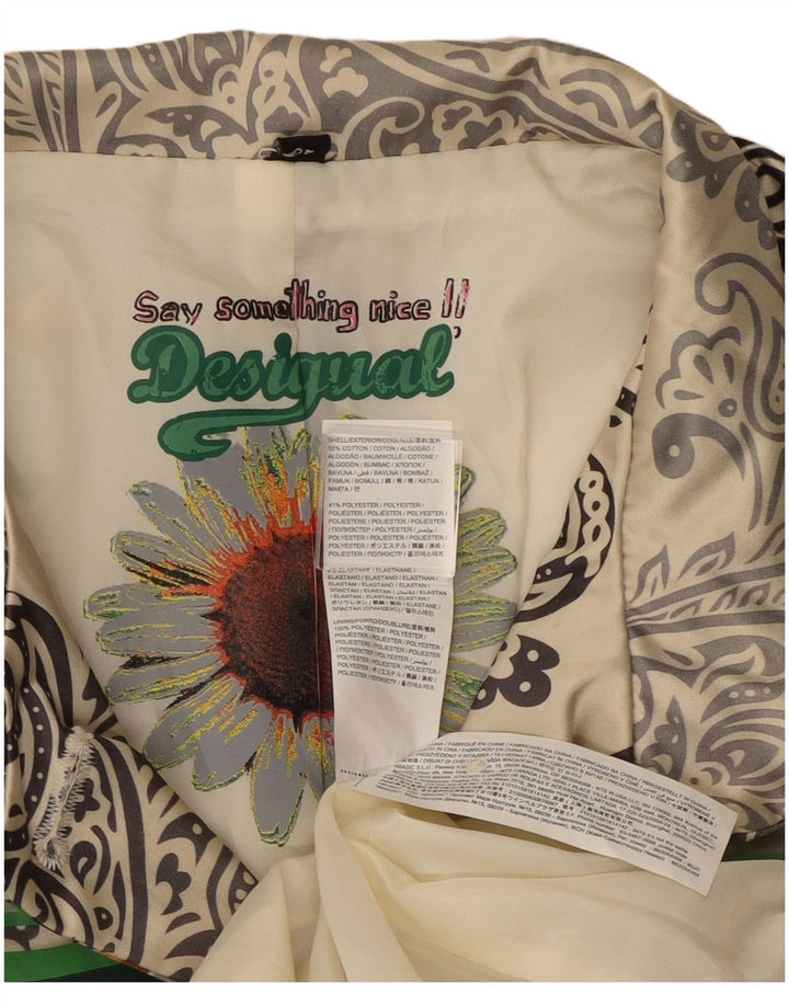 Desigual Manteau Femme EU 40 Moyen Blanc Paisley Coton