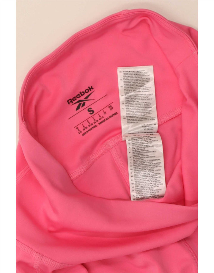 Reebok Leggings Femme UK 8/10 Petit Rose Polyester
