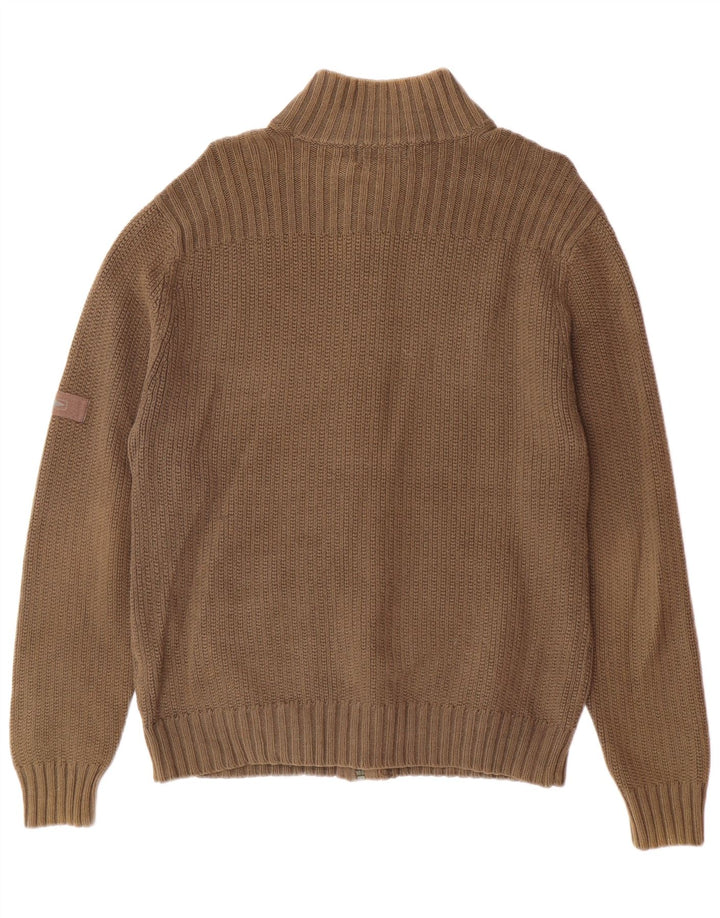 MARKS & SPENCER Pull Cardigan Harbour Homme Bleu Kaki Moyen Coton