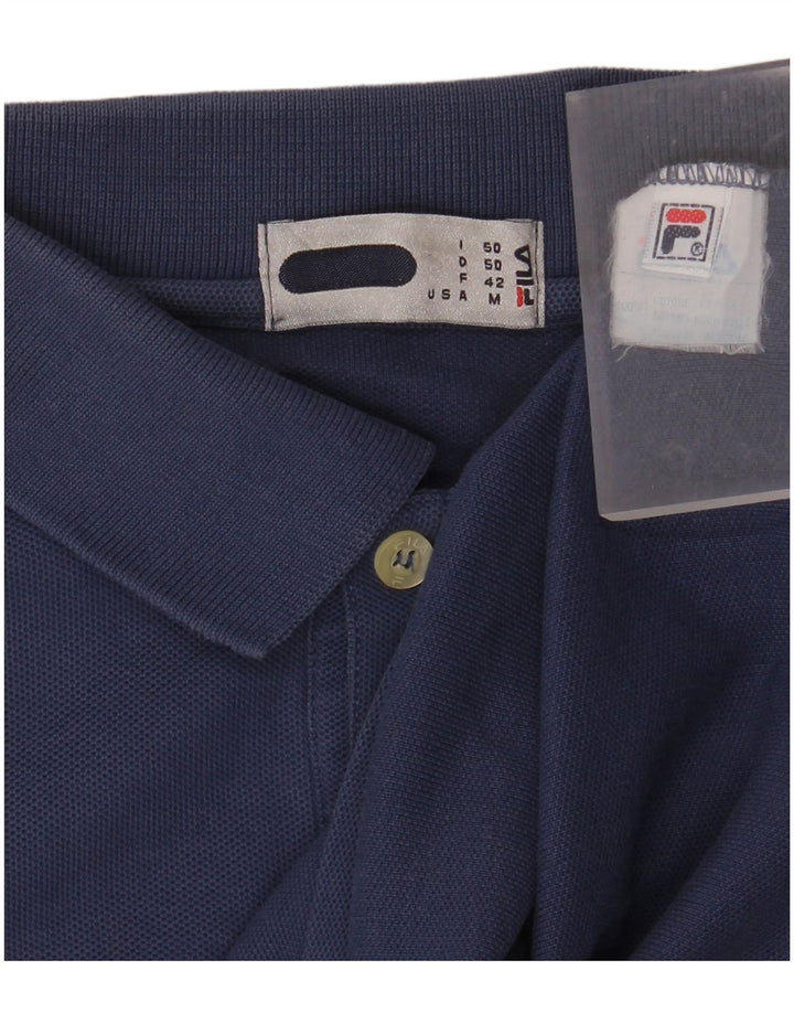 FILA Polo à Manches Longues Homme IT 50 Bleu Moyen Coton