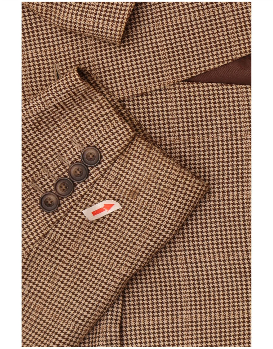 Aquascutum Veste blazer à 2 boutons pour homme UK 42 XL en laine pied-de-poule marron