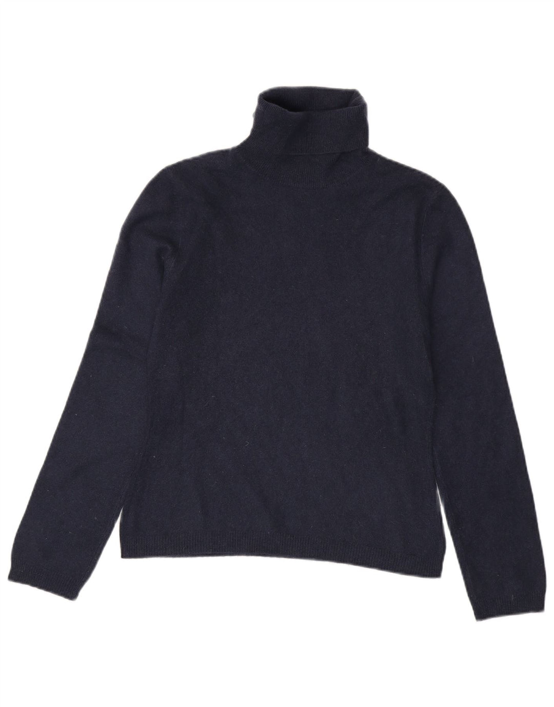 Benetton Pull col roulé pour femme UK 10 Petit cachemire bleu marine