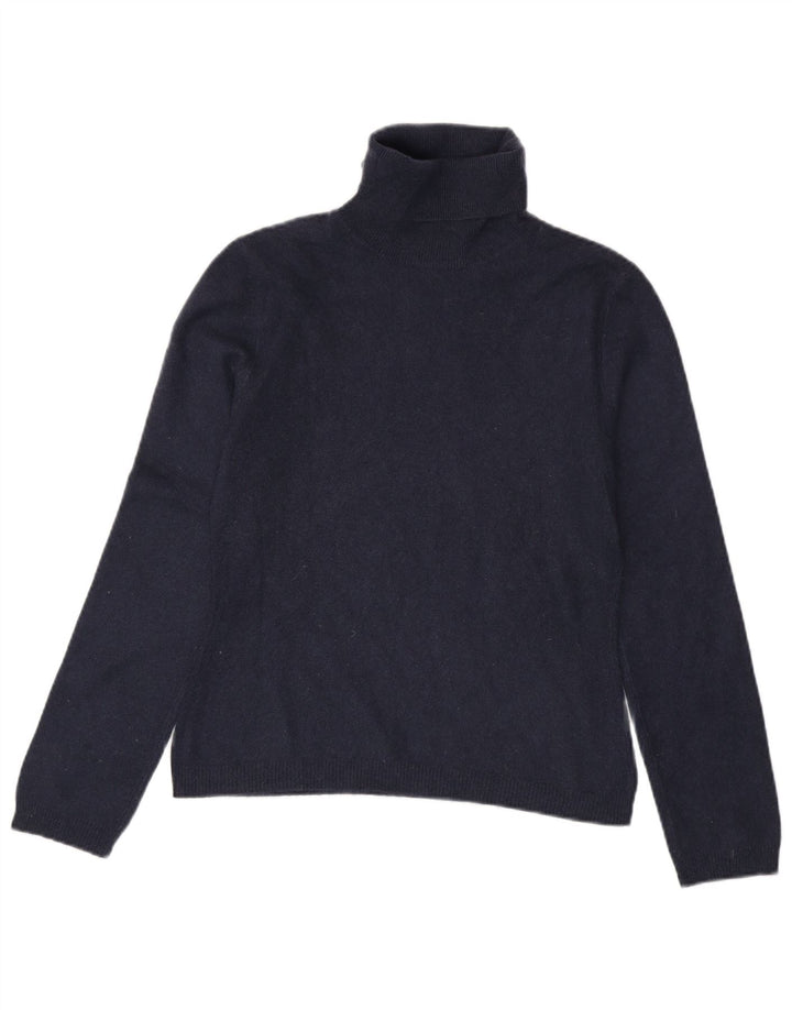 Benetton Pull col roulé pour femme UK 10 Petit cachemire bleu marine