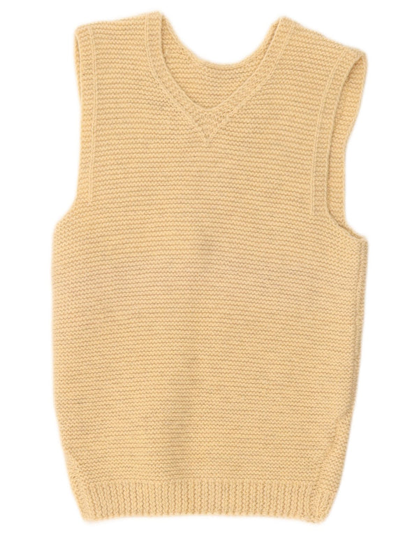 Vintage Womens Vest Tank Top UK 12 Medium Beige