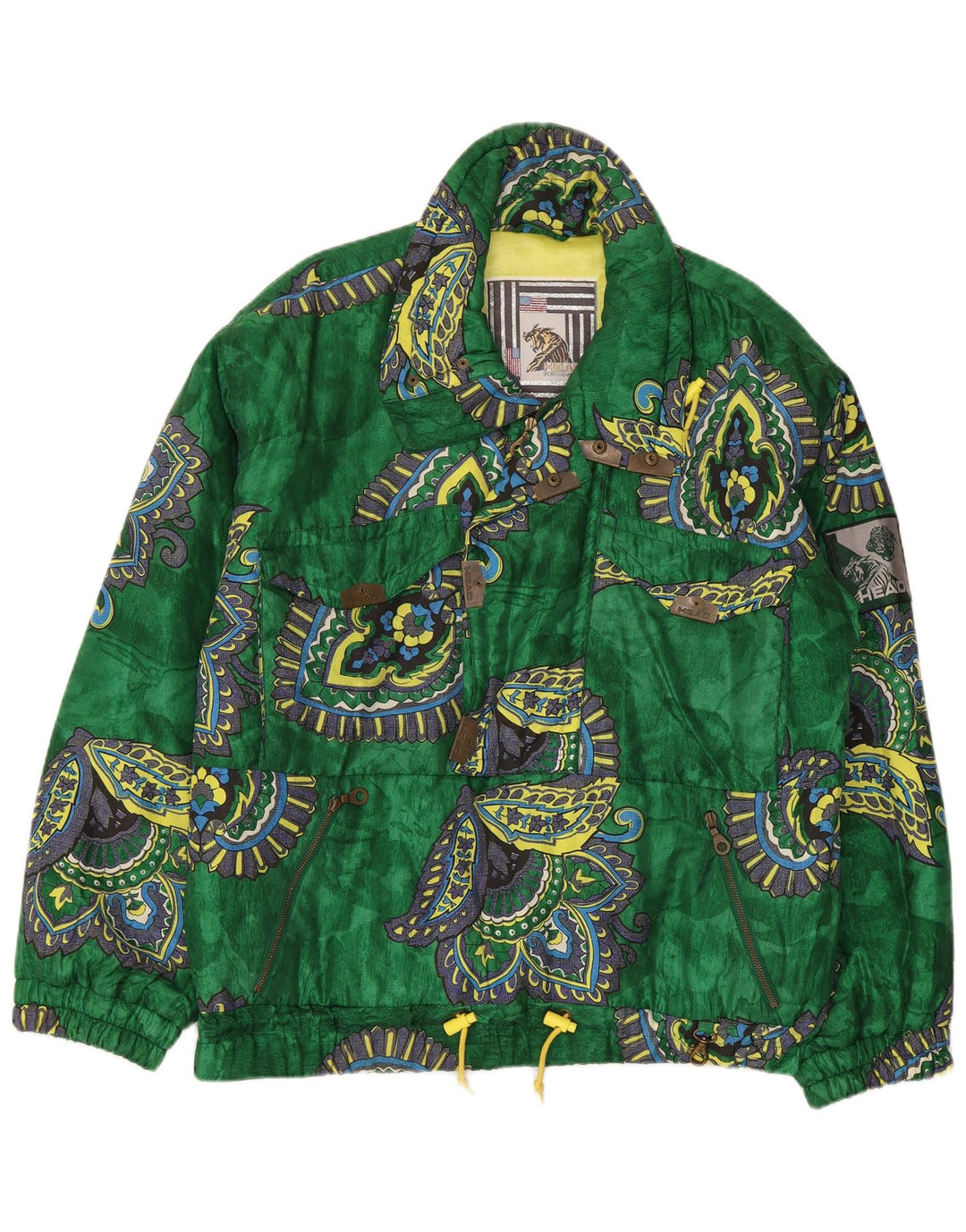 HEAD Veste Anorak Graphique pour Hommes UK 40 Grand Paisley Vert