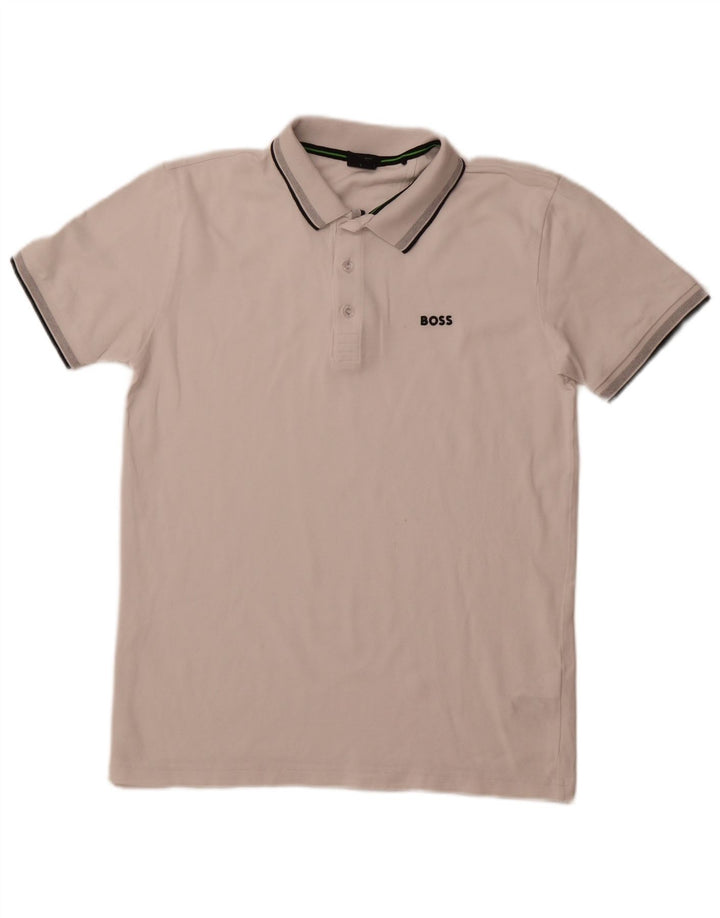 HUGO BOSS Polo Regular Fit Homme Blanc Coton
