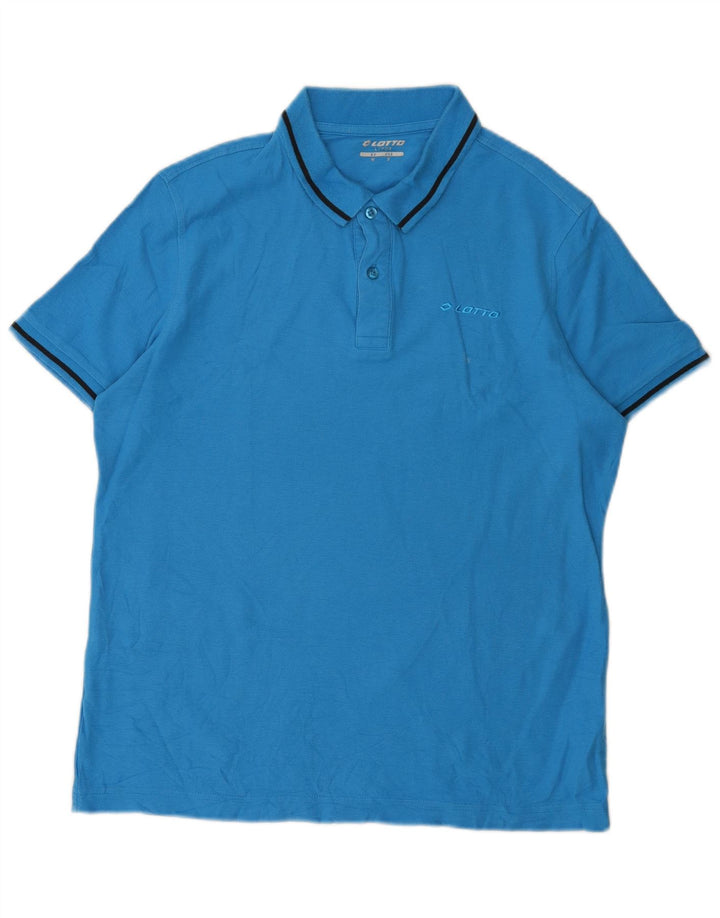 Lotto Polo Homme Bleu Moyen Coton