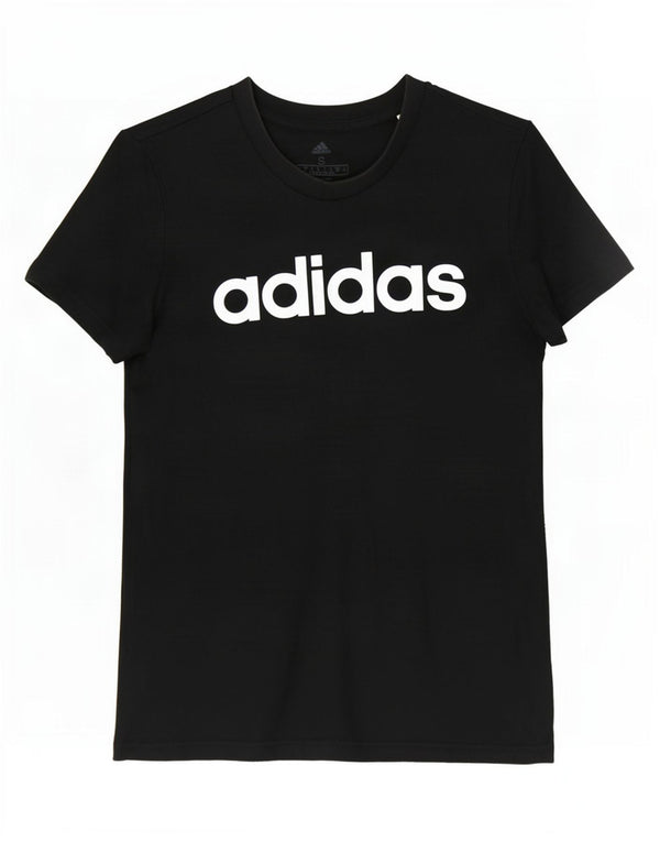 Adidas T-shirt graphique pour femme UK 8/10 Petit coton noir