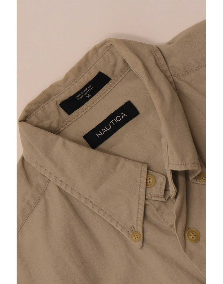 Nautica Chemise Graphique à Manches Courtes Homme Coton Beige Moyen